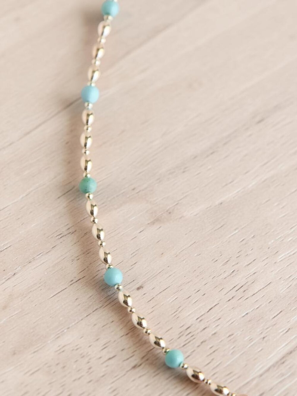 Silver and Turquoise Howlite Delicate Necklace - Picture 4 of 4
